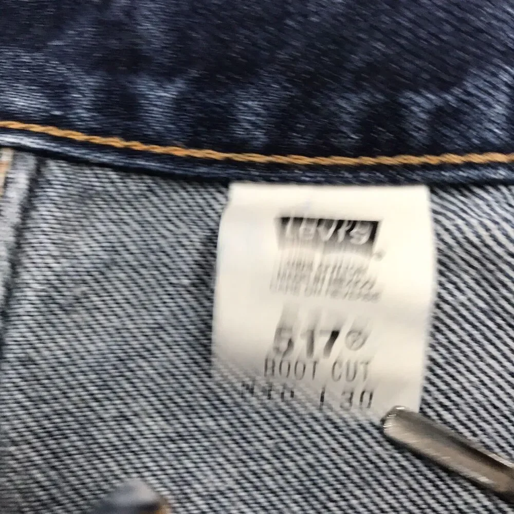 90s LEVIS 517 Jeans Men 40x30 Western Boot Regular Dark Stone Wash Denim Blue